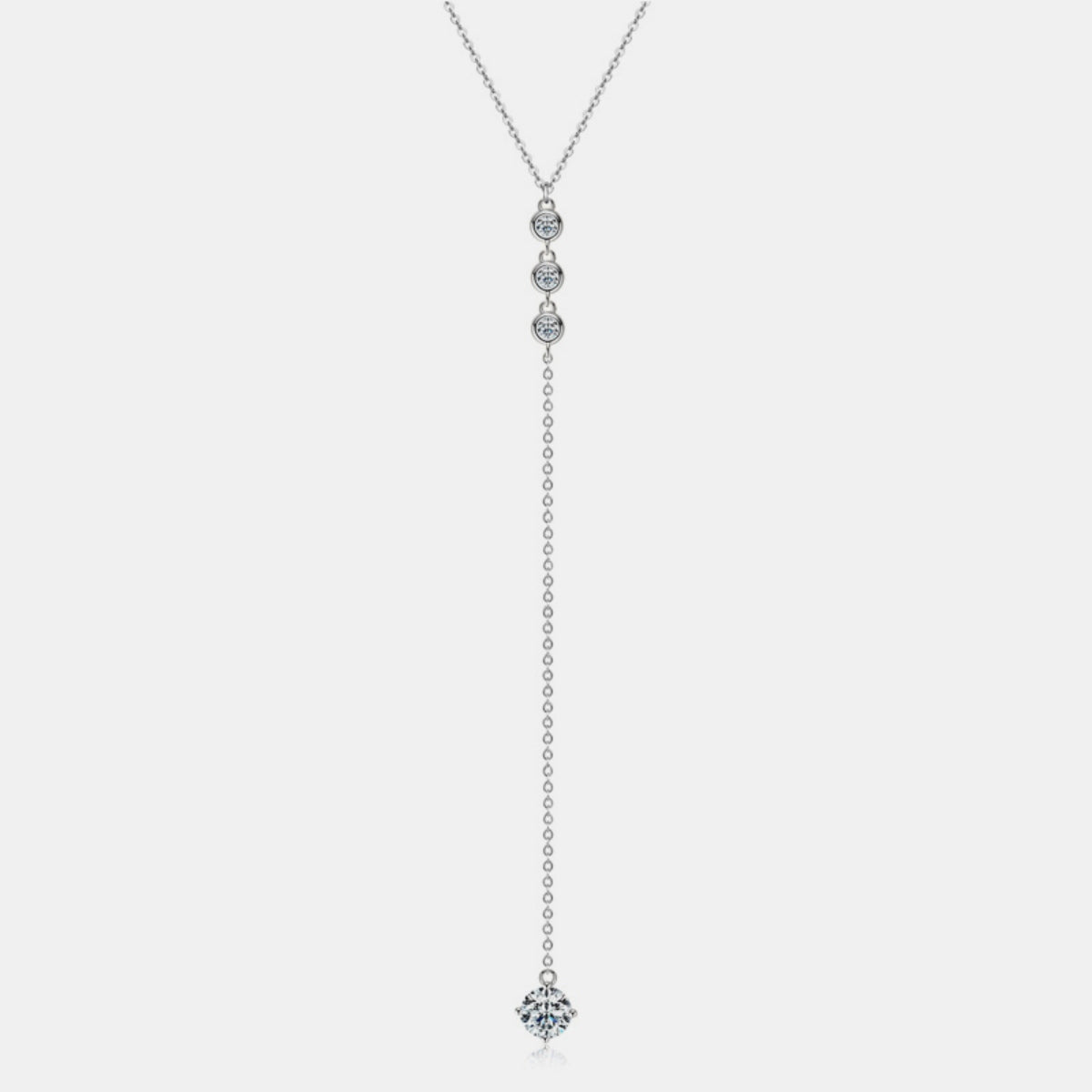 1.3 Carat Moissanite 925 Sterling Silver Drop Necklace - Elegant 21
