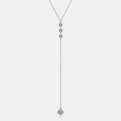 1.3 Carat Moissanite 925 Sterling Silver Drop Necklace - Elegant 21