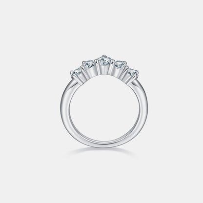 Inlaid Moissanite 925 Sterling Silver Ring - Elegant 21