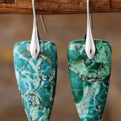 Natural Stone Geometric Shape Earrings - Elegant 21