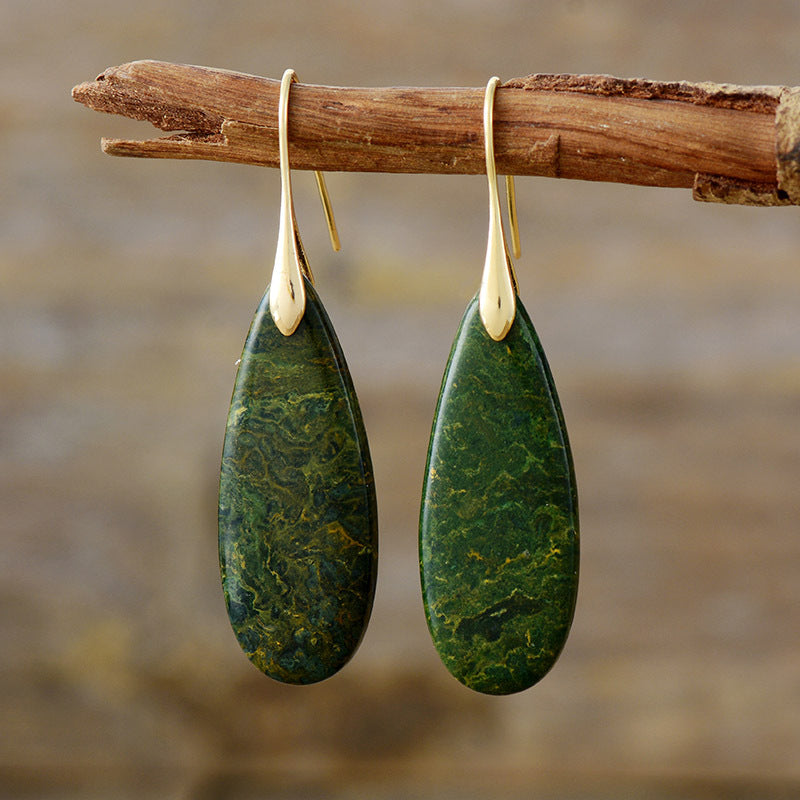 Natural Stone Waterdrop Shape Earrings - Elegant 21