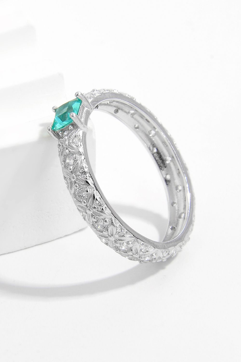 925 Sterling Silver Square Zircon Ring - Elegant 21