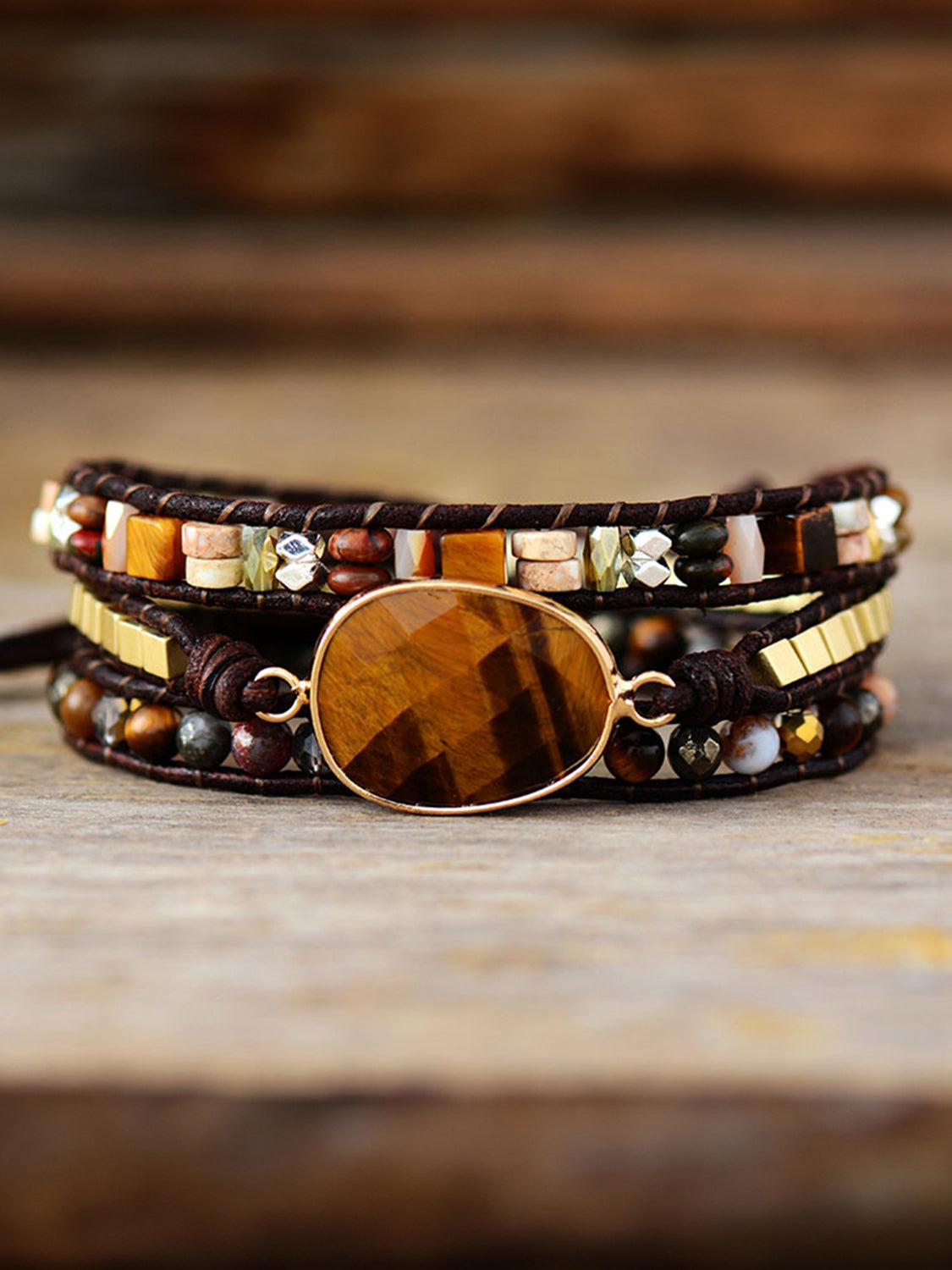 Geometrical Shape Triple-Layer Bracelet - Elegant 21