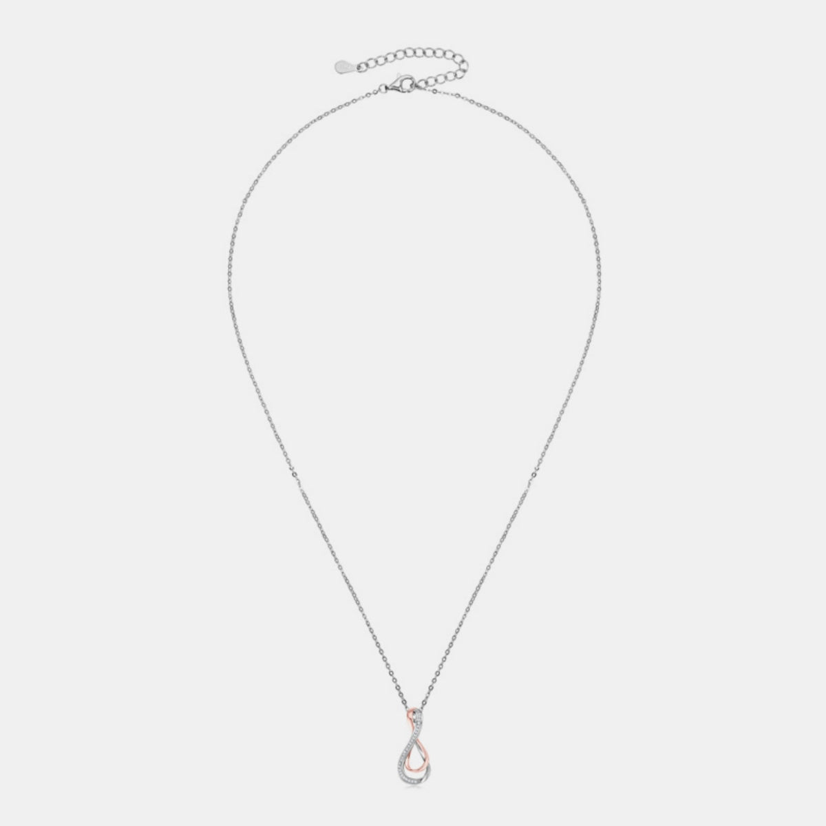 925 Sterling Silver Inlaid Moissanite Infinity Pendant Necklace - Elegant 21