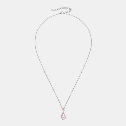 925 Sterling Silver Inlaid Moissanite Infinity Pendant Necklace - Elegant 21