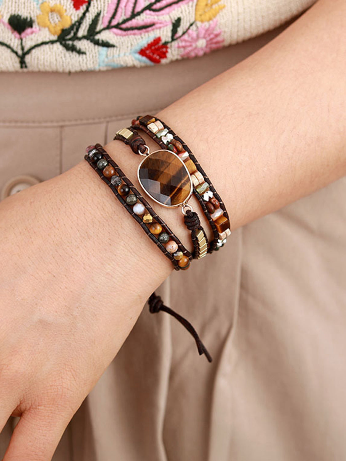Geometrical Shape Triple-Layer Bracelet - Elegant 21
