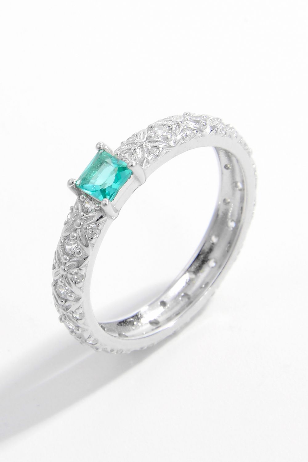 925 Sterling Silver Square Zircon Ring - Elegant 21