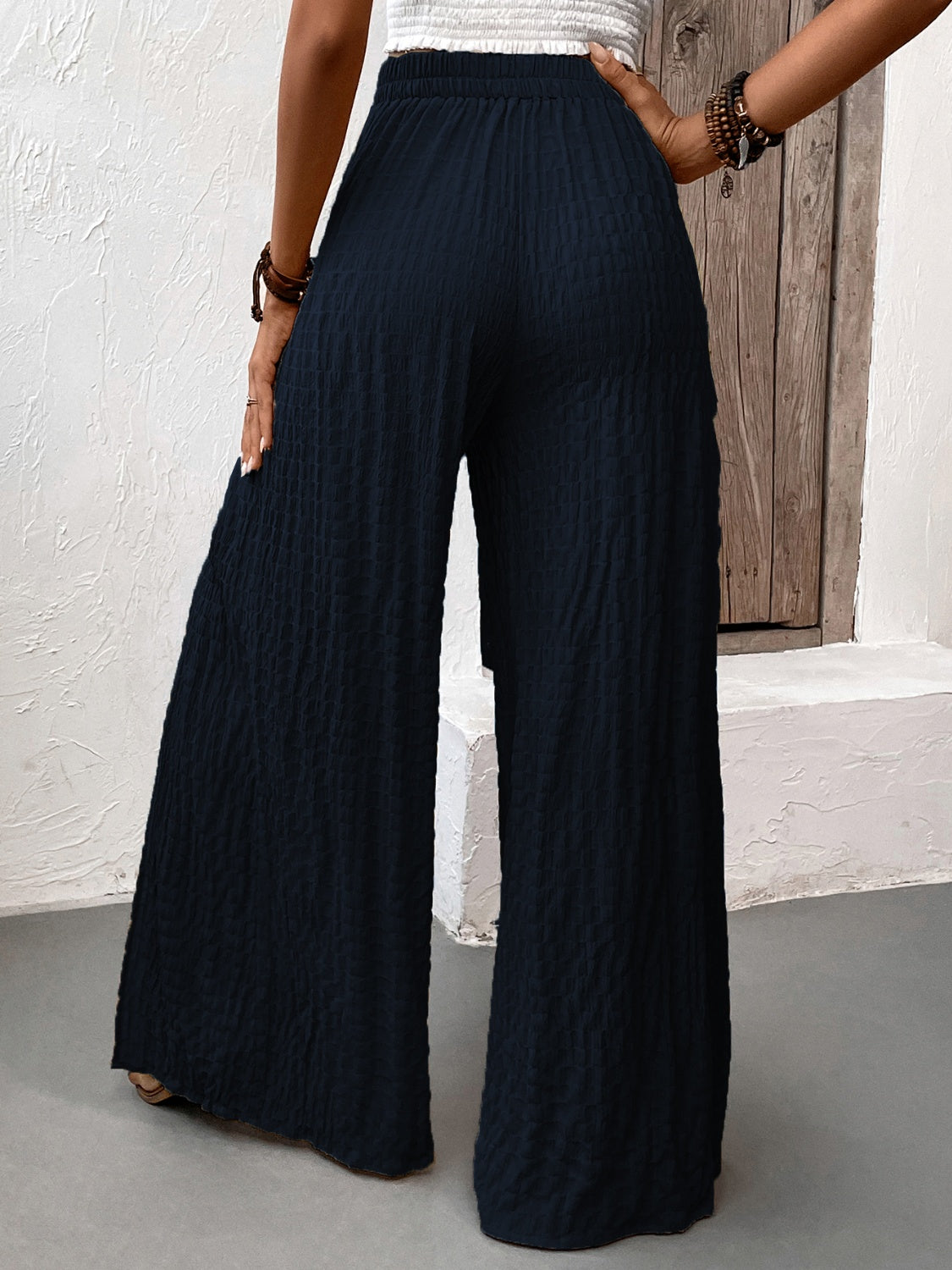 Tied Slit Wide Leg Pants - Elegant 21