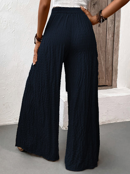 Tied Slit Wide Leg Pants - Elegant 21