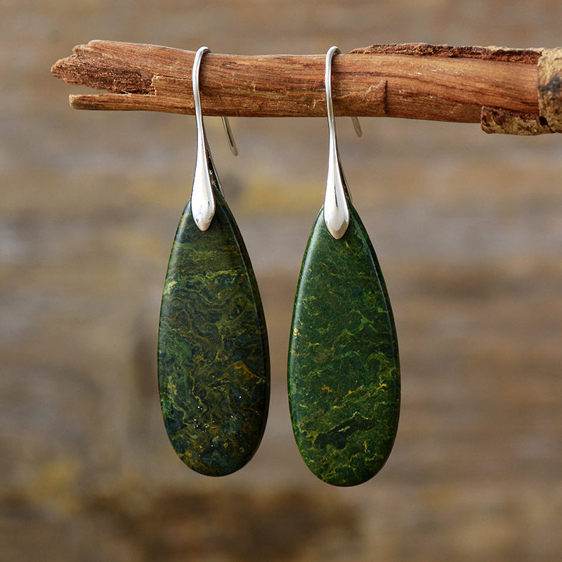 Natural Stone Waterdrop Shape Earrings - Elegant 21