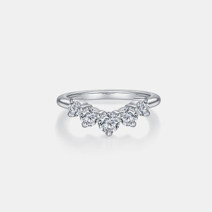 Inlaid Moissanite 925 Sterling Silver Ring - Elegant 21