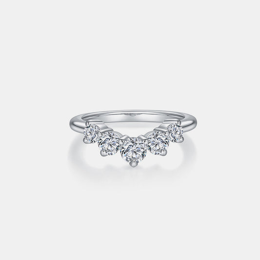 Inlaid Moissanite 925 Sterling Silver Ring - Elegant 21