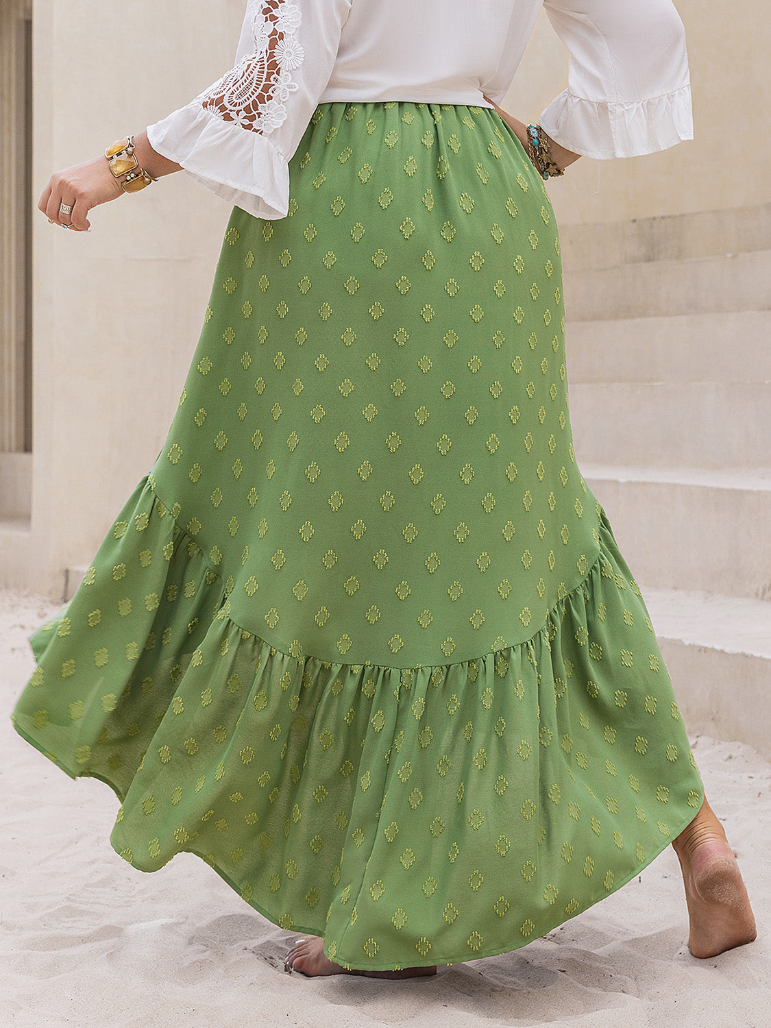 Plus Size High-Low Skirt - Elegant 21