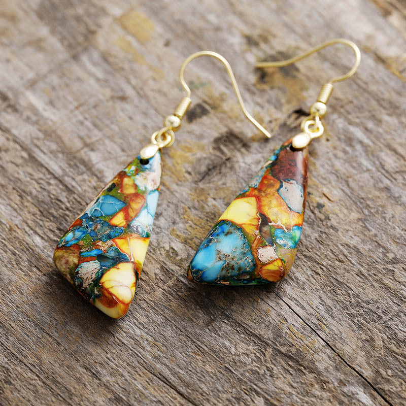 Emperor-Stone Geometric Earrings - Elegant 21