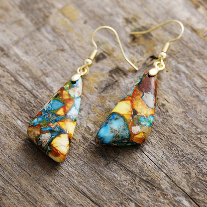 Emperor-Stone Geometric Earrings - Elegant 21
