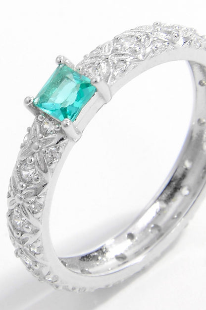 925 Sterling Silver Square Zircon Ring - Elegant 21