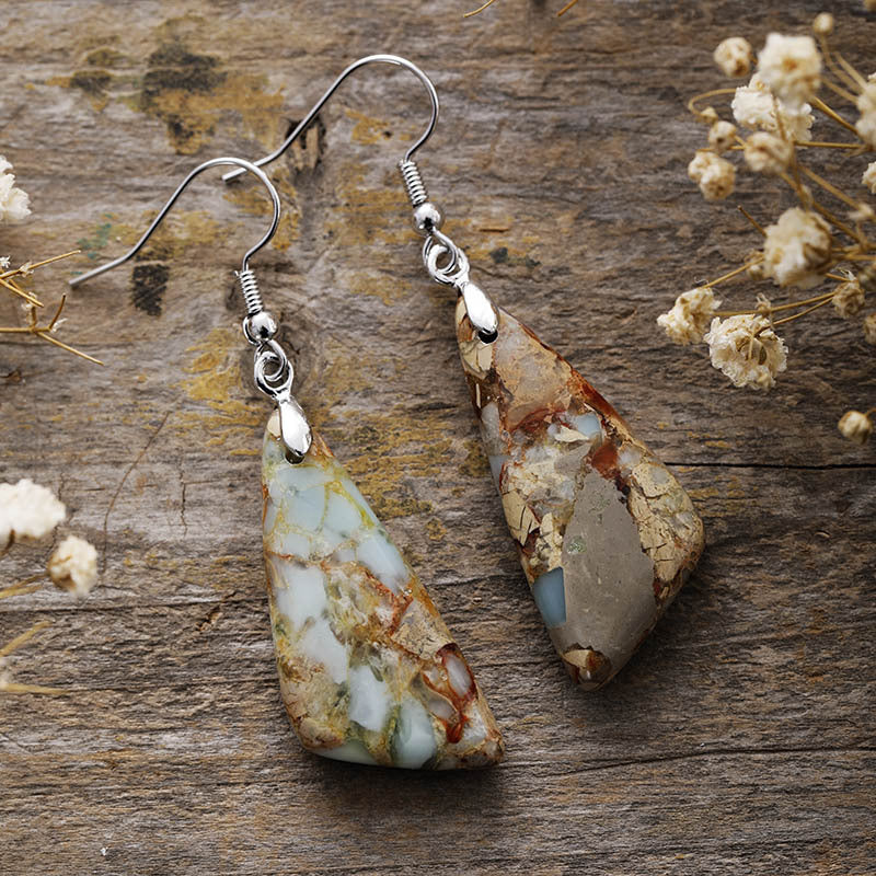 Emperor-Stone Geometric Earrings - Elegant 21