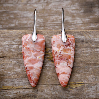 Natural Stone Geometric Shape Earrings - Elegant 21