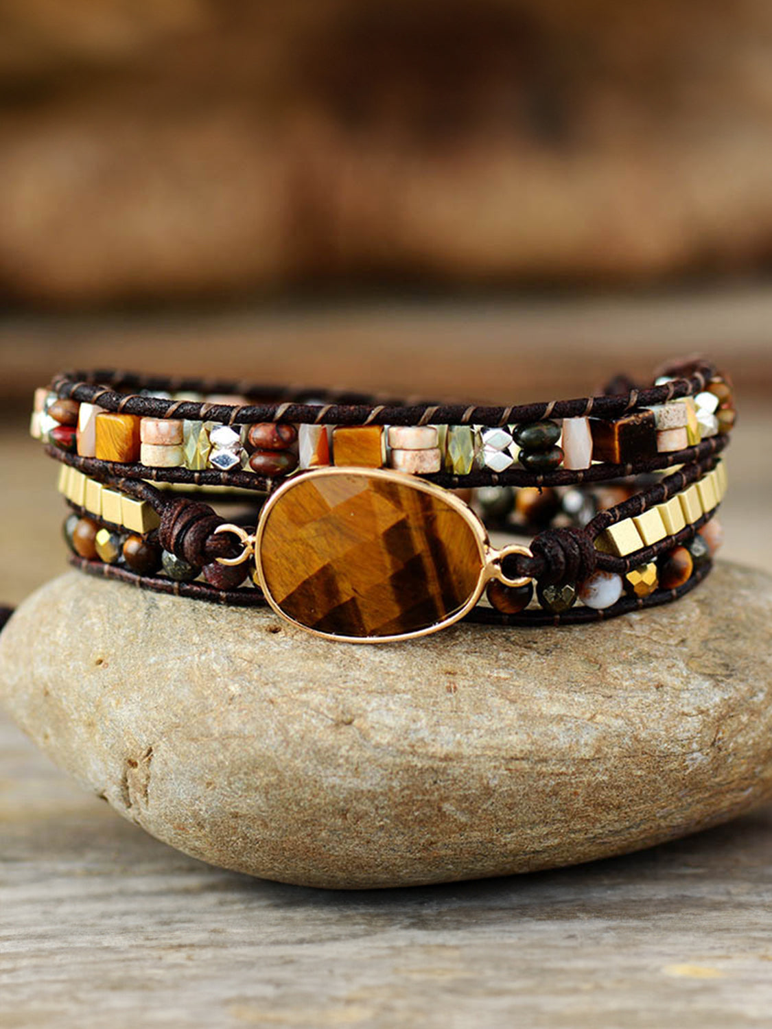 Geometrical Shape Triple-Layer Bracelet - Elegant 21