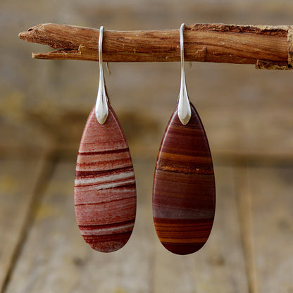 Natural Stone Waterdrop Shape Earrings - Elegant 21