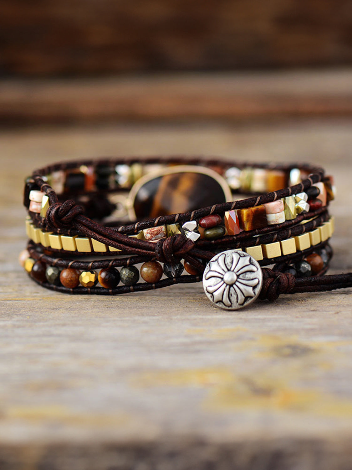 Geometrical Shape Triple-Layer Bracelet - Elegant 21