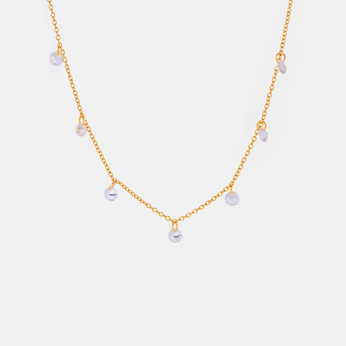 Stainless Steel Rhinestone Pendant Necklace - Elegant 21