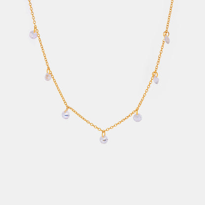 Stainless Steel Rhinestone Pendant Necklace - Elegant 21