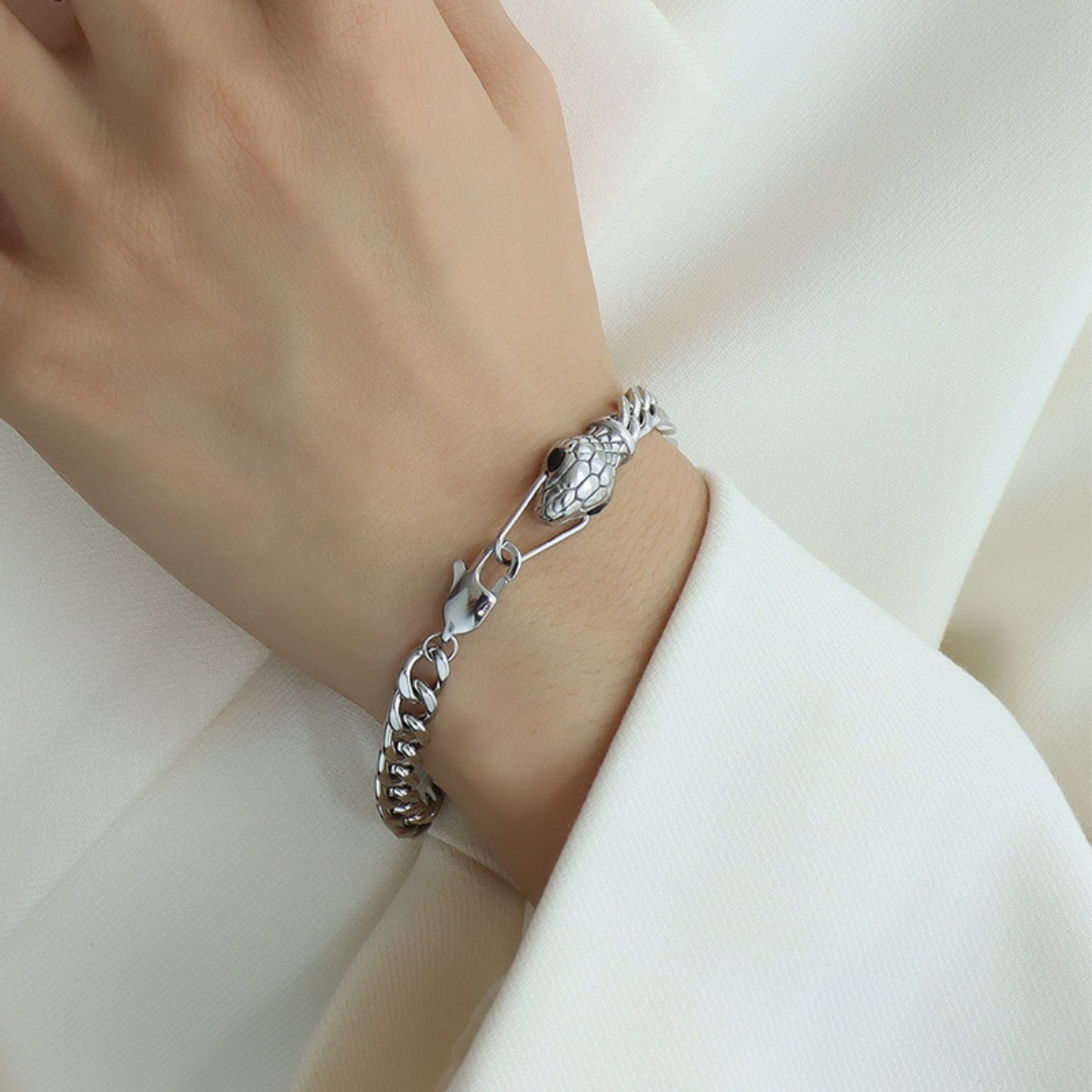 Snake Head Chain Titanium Steel Bracelet - Elegant 21