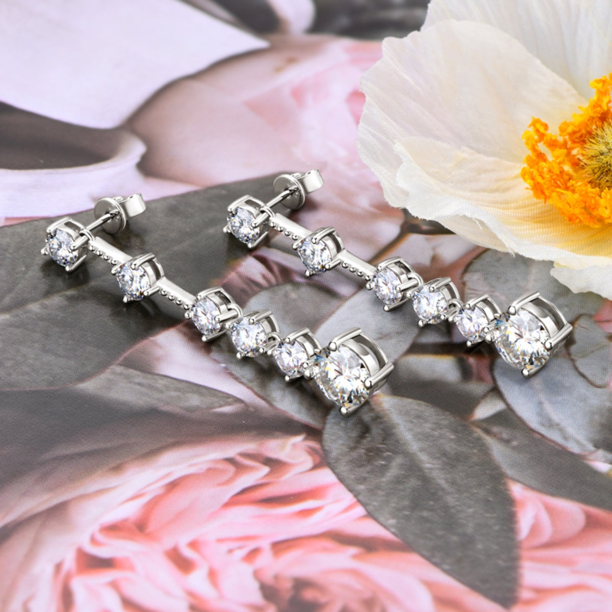 4 Carat Moissanite 925 Sterling Silver Earrings - Elegant 21