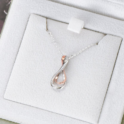 925 Sterling Silver Inlaid Moissanite Infinity Pendant Necklace - Elegant 21