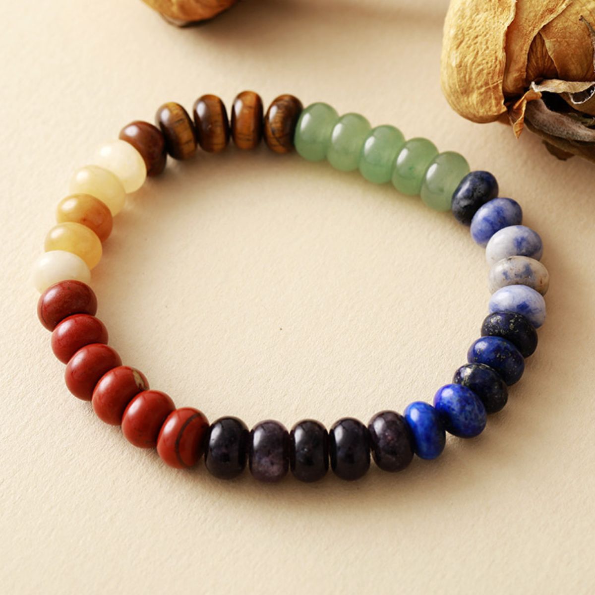 Contrast Natural Stone Bead Bracelet - Elegant 21