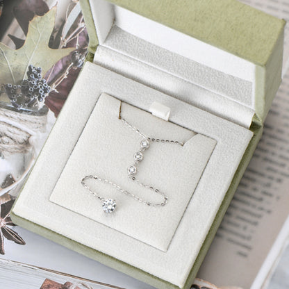 1.3 Carat Moissanite 925 Sterling Silver Drop Necklace - Elegant 21
