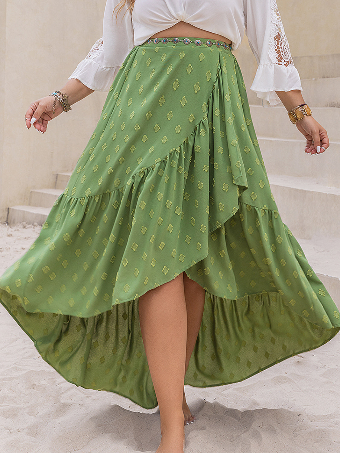 Plus Size High-Low Skirt - Elegant 21
