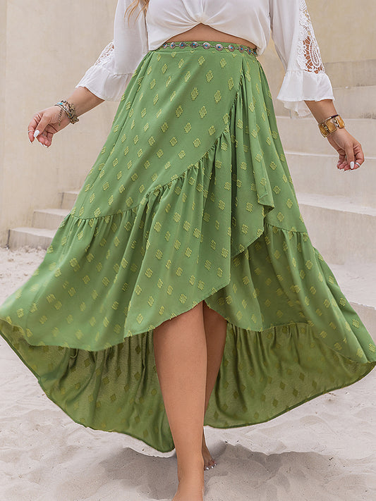 Plus Size High-Low Skirt - Elegant 21
