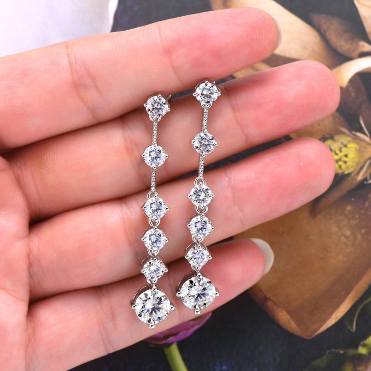 4 Carat Moissanite 925 Sterling Silver Earrings - Elegant 21