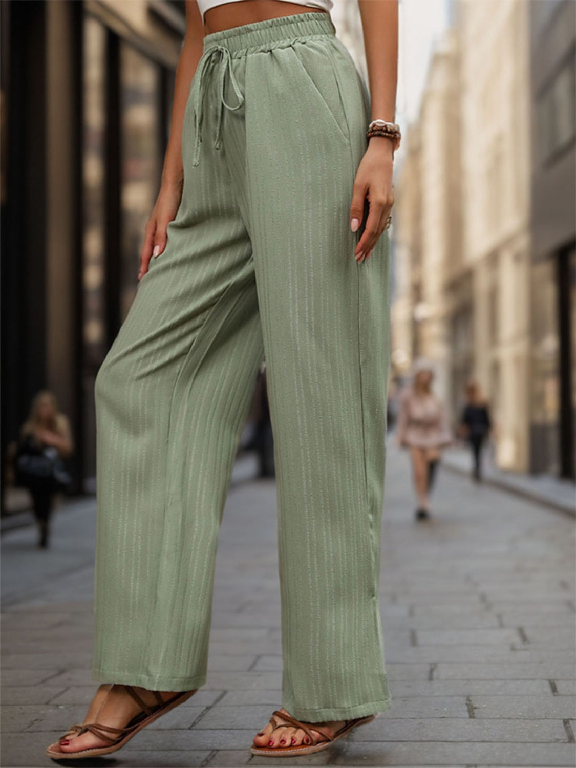 High Waist Wide Leg Pants - Elegant 21