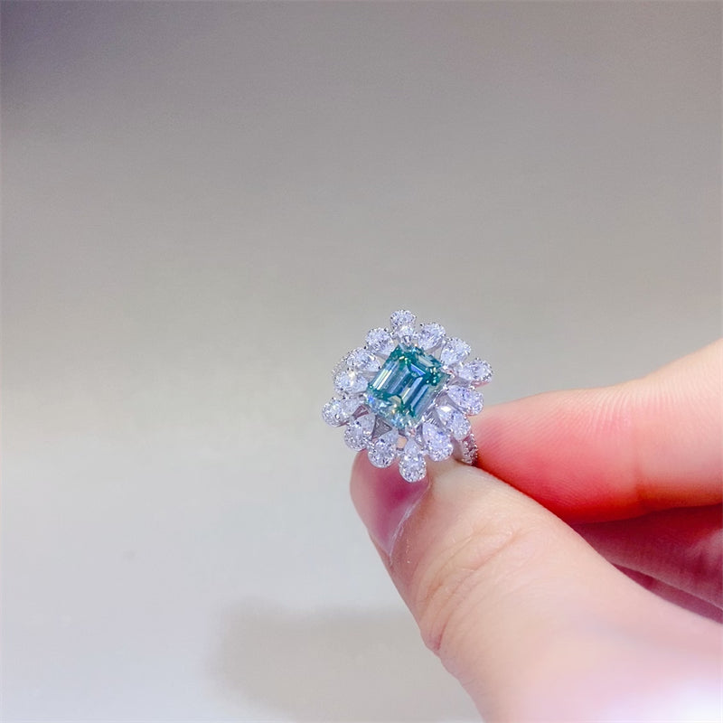 1 Carat Moissanite 925 Sterling Silver Ring - Elegant 21
