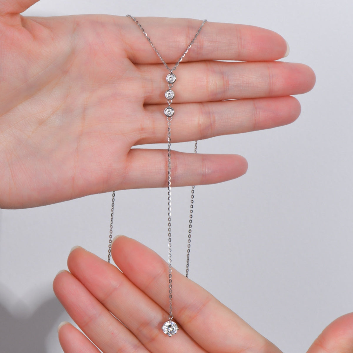 1.3 Carat Moissanite 925 Sterling Silver Drop Necklace - Elegant 21