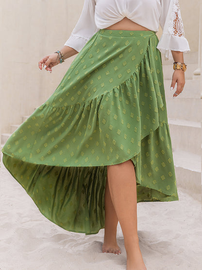 Plus Size High-Low Skirt - Elegant 21