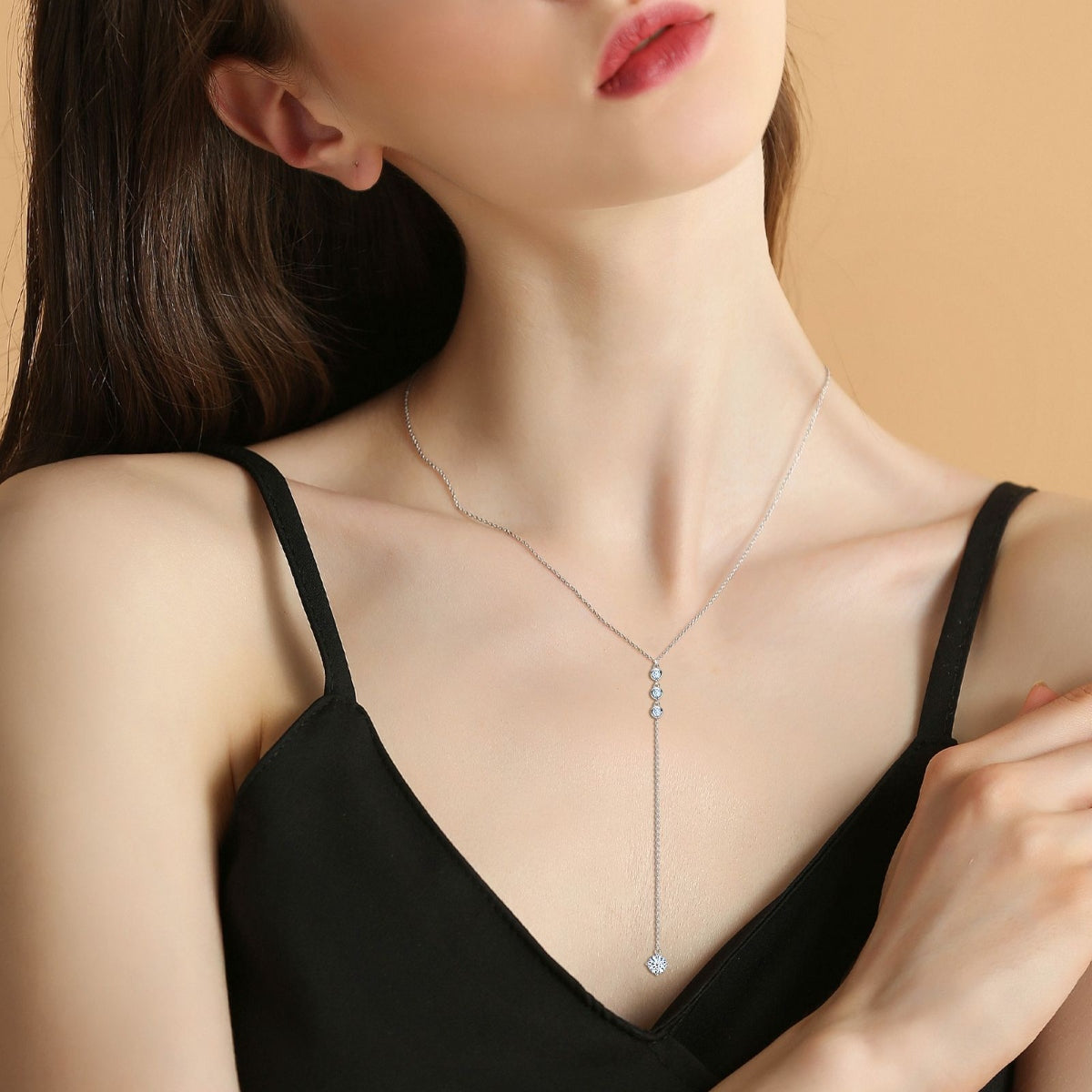 1.3 Carat Moissanite 925 Sterling Silver Drop Necklace - Elegant 21
