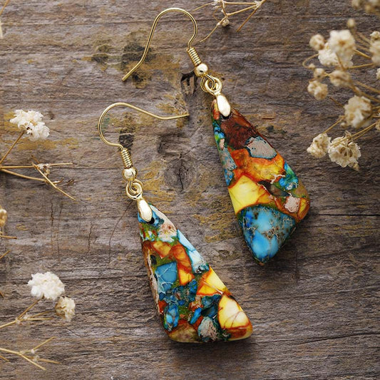 Emperor-Stone Geometric Earrings - Elegant 21