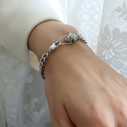 Snake Head Chain Titanium Steel Bracelet - Elegant 21
